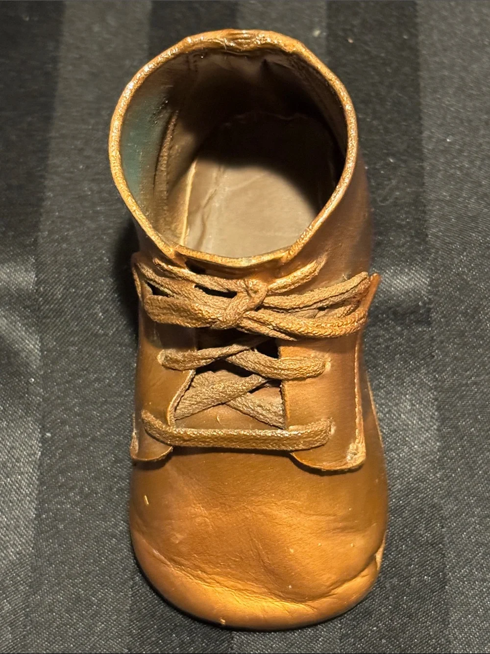 Toddler Lace-Up Ankle Boots Bronze Sprayed -From 1960’s